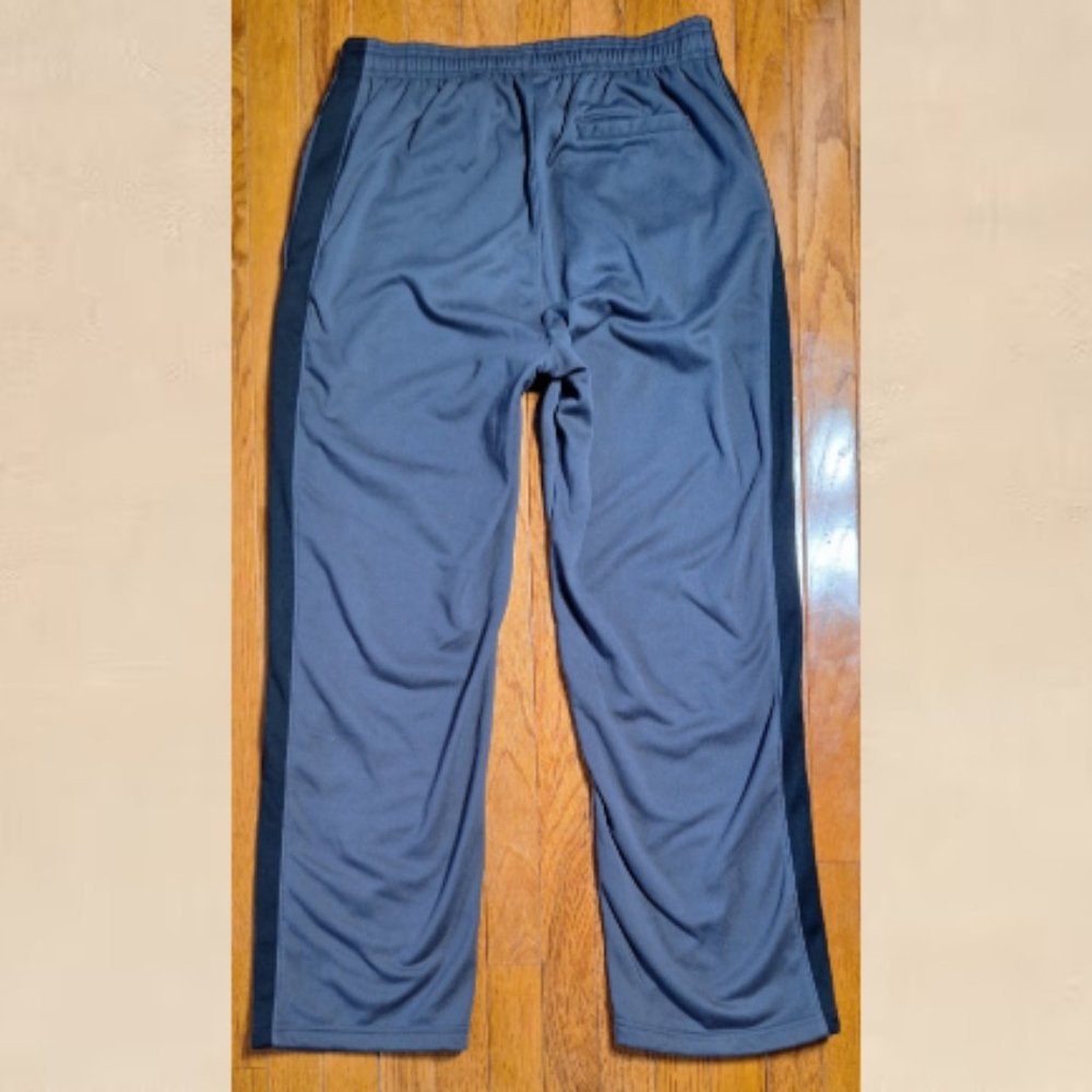 Reebok Gray Black Sweatpants Large Fleece Lined Athletic 90s Warm Ups Inseam 29" - Picture 3 of 10